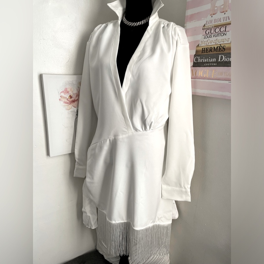 White Fringe Dress 🤍